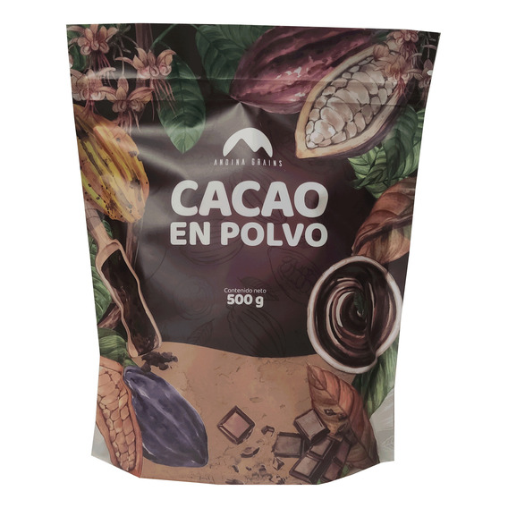 Cacao Amargo En Polvo 100% Puro 500g Andina Grains