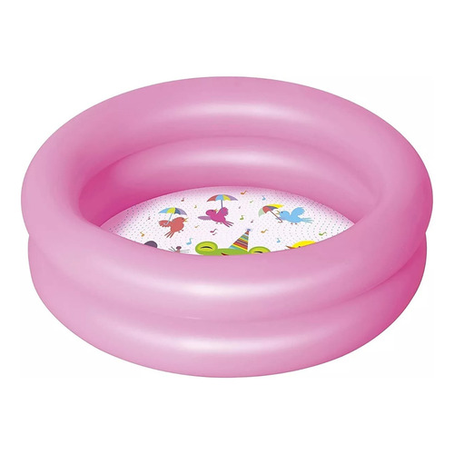 Piscina Inflable 2 Aros 61cm Bestway 21 Litros Infantil Color Rosado