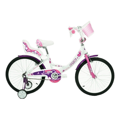 Bicicleta paseo infantil GTS 3317 R20 color blanco/rosa con ruedas de entrenamiento  