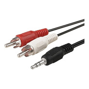 Cable Plug 3,5 St 2 Plug Rca Macho 1.8mts Audio Alta Calidad