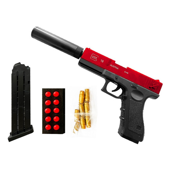 Glock 18 Juguete Balines Blandos + Silenciador Top Tiktok