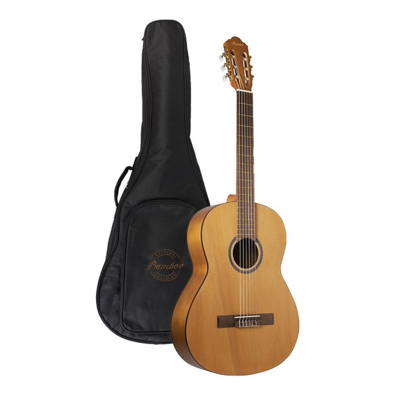Guitarra Criolla Clasica Bamboo Gc 39 Natural Con Funda Pua