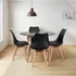 Mesa De Jantar 100 Cm Com 4 Cadeiras Leda Cor Mesa preto com cadeiras preto Loft7