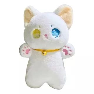 Peluche De Gato Michi De Felpa Suave Y Bonito Blanco Y Negro