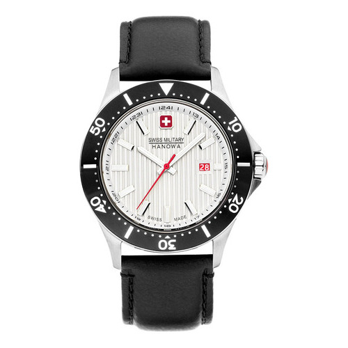 Reloj Swiss Military Smwgb2100605 Para Hombre Cristal Zafiro Color de la malla Negro Color del bisel Negro Color del fondo Plateado