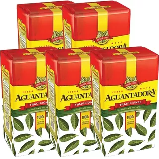 5x Yerba Mate Tradicional Misionera Aguantadora 1 Kg. 