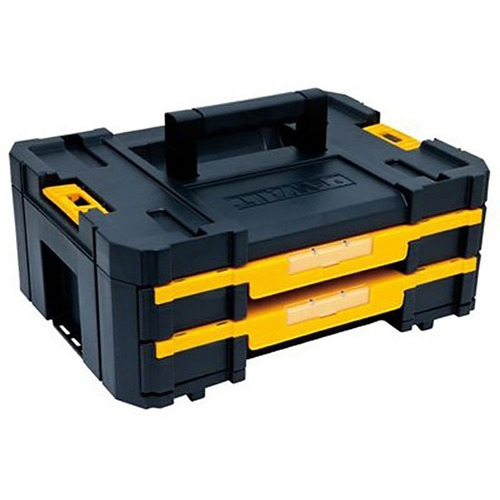 Caja De Herramientas 2 Gavetas Iv Sistema T-stak Dewalt Color Negro