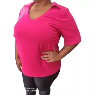 Blusa Feminina Plus Size Social Casual Camiseta Dia Das Mães