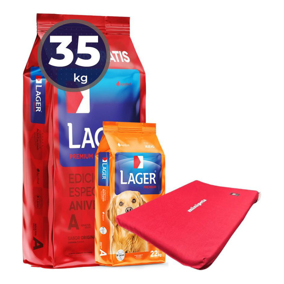 Ración Perro Lager Adulto 22 Kg + 10 Kg + Regalo + Envío!