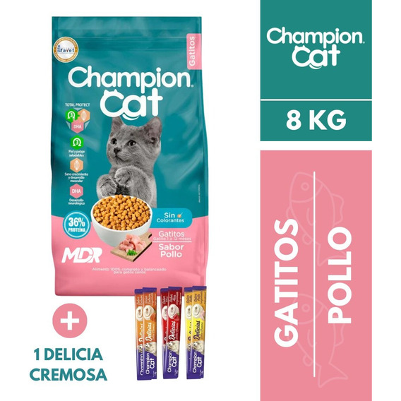Champion Cat Gatitos Pollo 8kg | Distribuidora Mdr