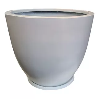 Maceta De Fibra De Vidrio Moderna Grande Con Plato Bowl