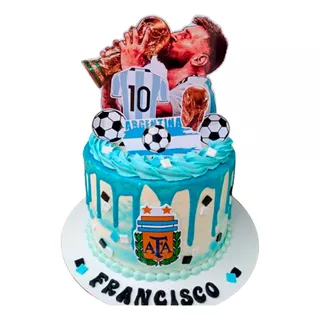 Topper Cake Torta Mundial Messi Cumpleaños
