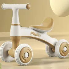 Bicicleta Equilibrio Infantil Bebê Andador Sem Pedal 4 Rodas Piklo Bege