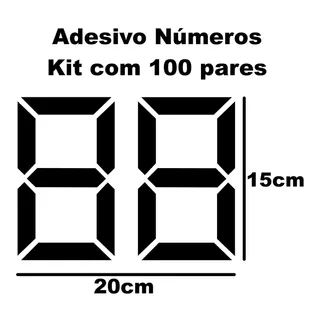 Adesivo Número Ano Do Carro Concessionária 100 Pares 20x15cm