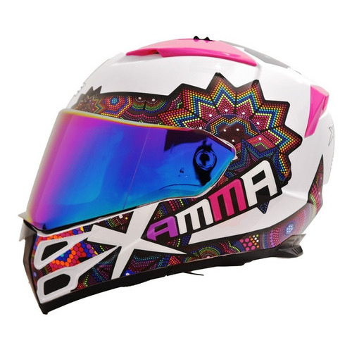 Casco Integral Para Moto Edge Forza Xamma Certificado Dot Color Violeta Tamaño del casco XL