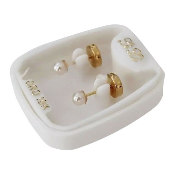 Aros Abridores Oro Lili 18k Perla 3mm Li-110c - En C