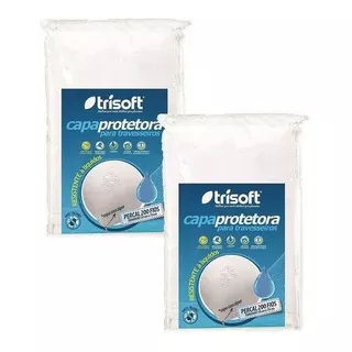 Kit 02 Capas Travesseiro Impermeável Trisoft 200 Fios Zíper