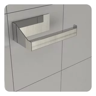 Metalcromo Porta Papel Higiênico Adesivo Colar Na Parede Inox Df Cor Branco