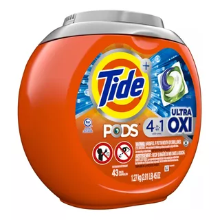 Tide Detergente 43 Capsulas Pods  4 En 1 Ultra Oxi