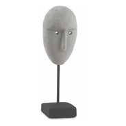 Escultura Face Em Cimento Cinza 32cm Código 12281 Mart
