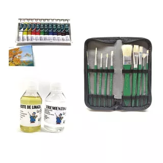 Kit Para Pintura Al Oleo (pintura, Aceites Y Brochas)