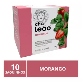 Chá Leão Premium, Morango, 10 Saquinhos.