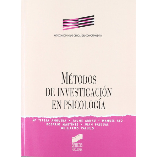 Métodos De Investigación En Psicología, De Arnau Graf, Jaime. Editorial Sintesis, Tapa Blanda En Español, 1999