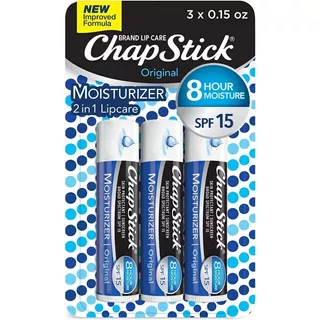 Chapstick Pack Com 3 Hidratantes Labiais  Chap Stick