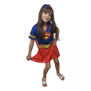 Fantasia Da Super Girl Vestido Infantil 