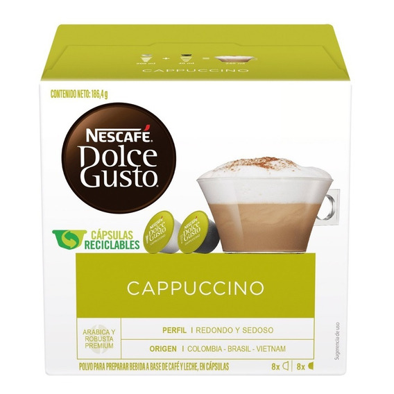 Cápsulas De Cafe Nescafé Dolce Gusto 16 Pzs Cappuccino