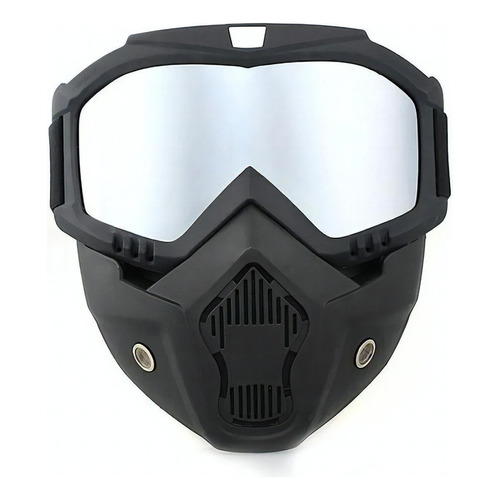 Mascara Y Goggles Para Motocross Lentes Moto Gotcha Skate Color de la lente Plata Color del armazón Negro