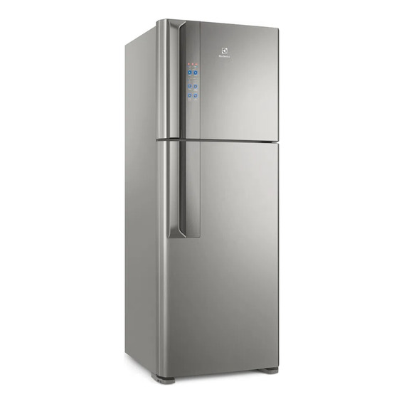 Heladera frost free Electrolux Top Freezer DF56 plata con freezer 474L 220V