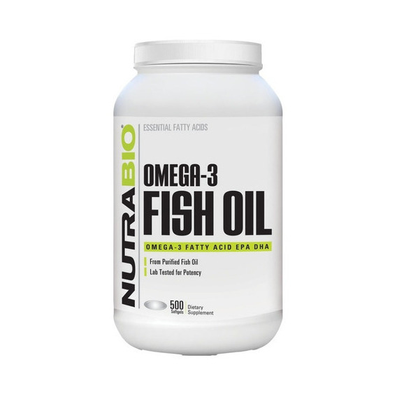 Omega 3 Fish Oil - 500 Softgels - Epa & Dha - Nutrabio