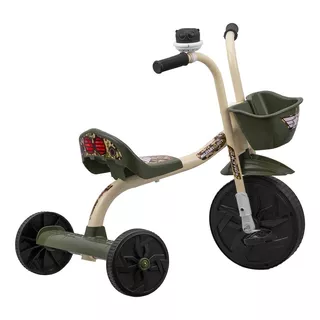Triciclo Infantil Menino Menina Com Cesto Velotrol Militar Cor Militar Cesto