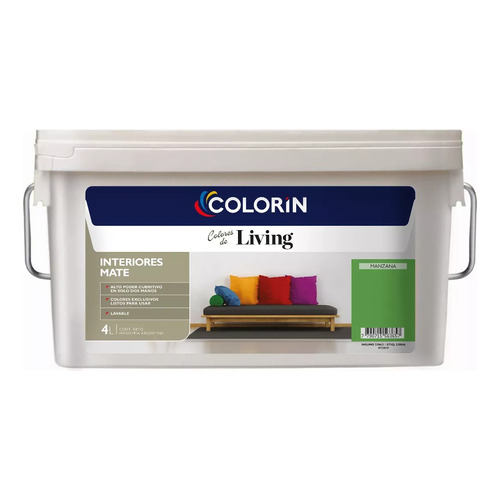 Pintura Latex Interior Lavable Colorin Living Color 4 Lts Color Manzana