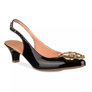 Sapato Slingback Feminino Salto Baixo Scarpin Moda Promoção