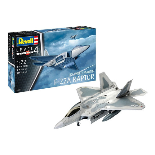 Avión Lockheed Martin F-22a Raptor 1/72 Model Kit Revell