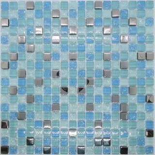 Pastilha De Vidro Para Cozinha Banheiro Azul Agata 30x30cm