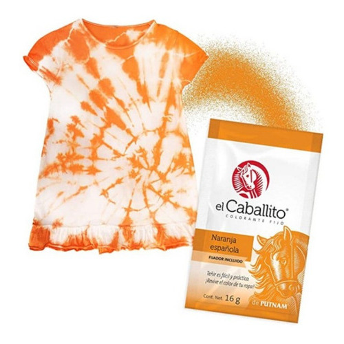 El Caballito Colorante Para Ropa Naranja Española 16g