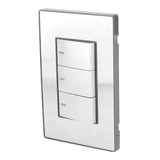 Placa Armada Apagador Triple Sanelec 4634 Cordoba Acero Inox Color Plateado