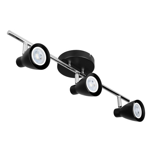 Lámpara Decorativa Tipo Riel Triple Spot Gu10 50w Tr-2403 Color Negro