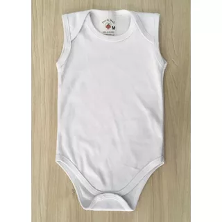 Body Bebê - Suedine (kit C/12) - Liso - Regata - Branco