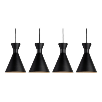 Colgante Galina Metalico 4xe27 Negro Total Negro