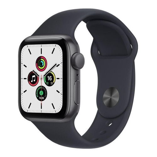 Apple Watch SE (GPS, 40mm) - Caja de aluminio color gris espacial - Correa deportiva Azul medianoche