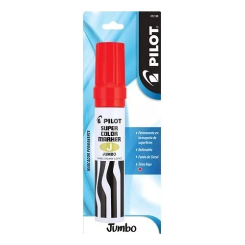 1 Marcador Jumbo Pilot Permanente Recargable Color Color Rojo