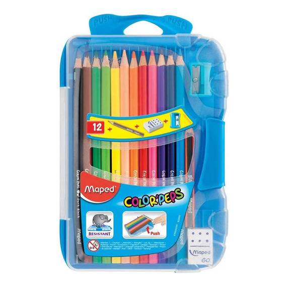 Estuche Escolar Maped Lápiz Color Goma Sacapunta - El Rey