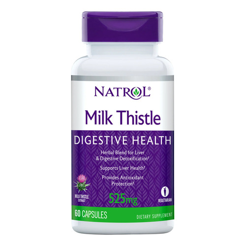 Natrol Cardo Mariano 525 Mg 60 Caps Milk Thistle Digestivo Sabor Sin sabor