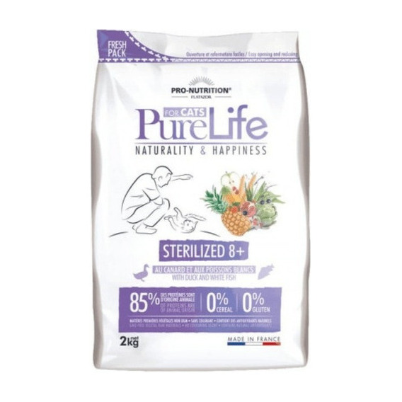 Pure Life De Flatazor, Gato Esterilizado 8+, Saco De 2 Kg