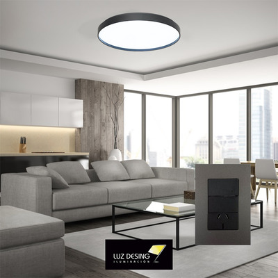Tapa De Luz Jeluz Platinum 1 Tecla Punto Y Toma Negro 