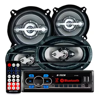 Kit Falante 6x9 + 5 Pol + Rádio Bluetooth Carro Mp3 Usb 310w